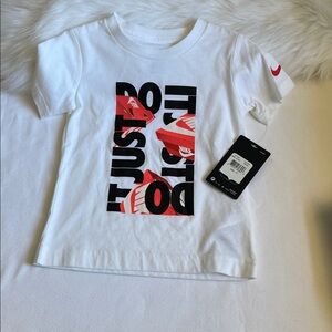 Nike boys Dri- Fit Shoe Box Just Do it Graphic T-Shirt Size 3T. New With Tags.